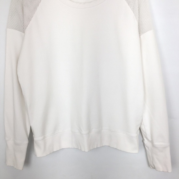 Athleta Citytime Mesh Shoulder Crewneck Sweatshirt Top White Women’s Size Large - Picture 6 of 14